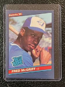 lot 15 image: 1986 Donruss Fred McGriff Rookie Card #28