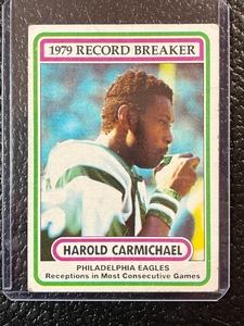 lot 33 image: 1980 Topps Harold Carmichael Record Breaker Card #2
