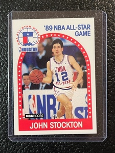 lot 37 image: 1989 NBA Hoops John Stockton Card #297