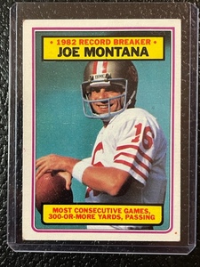 lot 41 image: 1983 Topps Joe Montana Record Breaker Card #4