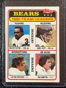 lot 46 image: 1981 Topps Chicago Bears 1980 Team Leaders Walter Payton Card #264