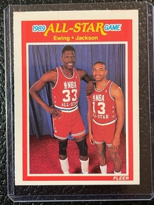 lot 47 image: 1989 Fleer Patrick Ewing Mark Jackson All Star Game Card #167