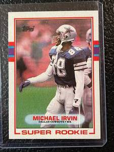 lot 80 image: 1989 Topps Michael Irvin Rookie Card #383