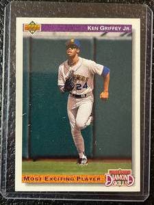 lot 87 image: 1991 Upper Deck Ken Griffey Jr Most Exciting Player Card #650