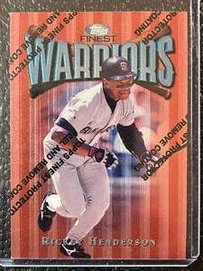 lot 129 image: 1997 Topps Rickey Henderson Warriors Card #63
