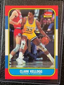 lot 137 image: 1986 Fleer Clark Kellogg Rookie Card #58