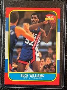 lot 142 image: 1986 Fleer Buck Williams Rookie Card #123
