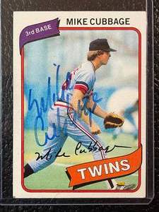 lot 151 image: 1980 Topps Autographed Mike Cubbage Card #503