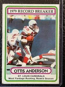 lot 152 image: 1980 Topps Ottis Anderson Rookie Record Breaker Card #1