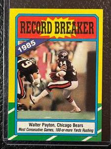 lot 163 image: 1986 Topps Walter Payton Record Breaker Card #7