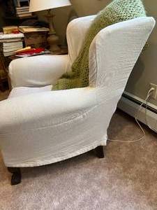 Wing Back Chair & Afghan