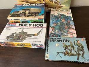 Model Planes & Infantry - Huey & Cobra Helicopters, Troop Carrier, German Panzer Grenadiers