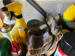 Metal Shelf and Contents