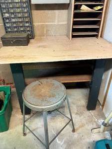 Work Table & Stool & Organizational Containers