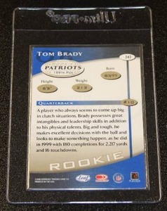 lot 2 image: 2000 Quantum Leaf Tom Brady #343 Rookie Card