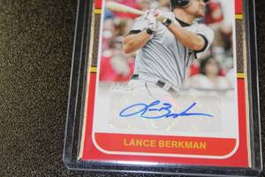 lot 16 image: 2021 Donruss Red Lance Berkman Autograph 310  Only 10 Exist