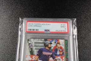 lot 88 image: 2019 Topps Holiday Luis Arraez #191 Rookie Card PSA 9