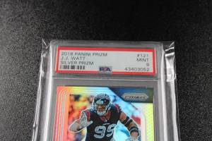 lot 90 image: 2018 Prizm Silver JJ Watt #121 PSA 9