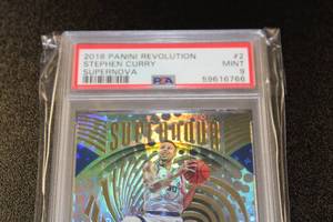 lot 102 image: 2018-19 Revolution Supernova Stephen Curry #2 PSA 9