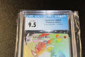 lot 105 image: 2021 Pokemon Evolving Skies Lycanroc VMAX #213203 CGC 9.5