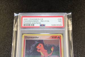 lot 112 image: 2007 Pokemon EX Charmander Rev Foil Power Keepers 48108 PSA 7