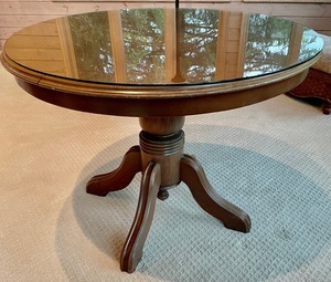 Wooden Table with a Glass Top
