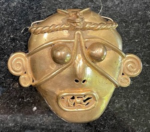 Golden Costa Rica Mask Figurines