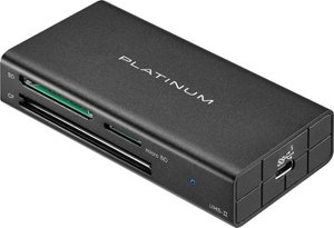 lot 23 image: Platinum - USB 3.2 Gen 1 SD, microSD, CF 3 Slot Memory Card Reader - Black