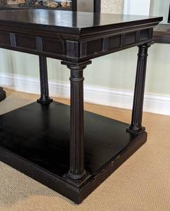 Pair of Black Painted Wood Side Tables