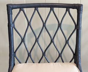 Pair of Grey Cross Back Ratan Side Chairs