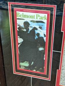 Framed Secretariat Belmont Race Memorabilia