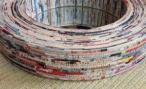 Pair of Recycled Magazine Wall Mirrors