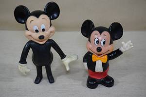 Vintage Mickey Mouse Bank and Poseable Toy