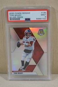 2020 Panini Mosaic Tom Brady Silver Prizm Card - PSA 9