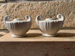 Vintage McCoy Style Pottery Candleholders