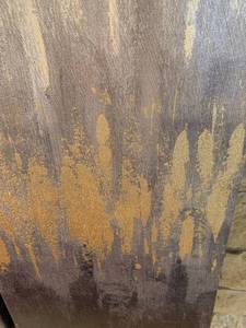 Two Canvases with Splashes of Gold, Abstract Design