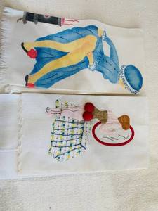 Whimsical and fun little gift items Smokey, Terriers, Jester, Mickey and Minnie, Pooh, and Handmade Linens