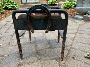 Heavy Duty Boot Scraper with Horseshoe Decor
