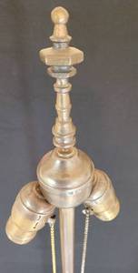 lot 92 image: Unique Brass Floor Lamp with Houze Glass Spacers