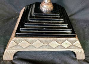 lot 18 image: Silver & Black Art Deco Style Floor Lamp