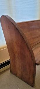 lot 26 image: A Rare Find Long Curved Back Oak BenchPew