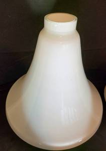 lot 25 image: Pair of White Glass Lamp Shades