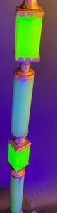 lot 36 image: Vintage Uranium and Jadeite Floor Lamp
