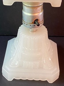 lot 39 image: Vintage Art Houze Opaque White Cube Lamp