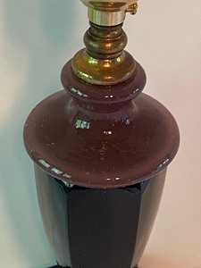 lot 40 image: Vintage Art Deco Two Tone Houze Glass Lamp