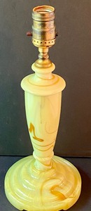 lot 64 image: Vintage Soft Pistachio Swirl Houze Art Deco Lamp