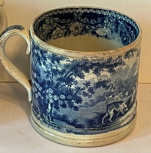 lot 81 image: Two Early Histrionic Transfer Ware Mugs