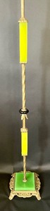 lot 150 image: Art Nouveau Bridge Arm Houze Glass Uranium and Jadeite Floor Lamp