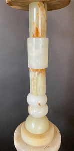 lot 153 image: Vintage Lamp Post full of Gorgeous Akro Agate and Marble Lamp Stand Decor