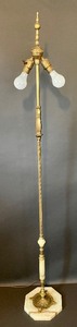 lot 174 image: Vintage Brilliant Brass Lamp with Marvelous Marble Accents and Base